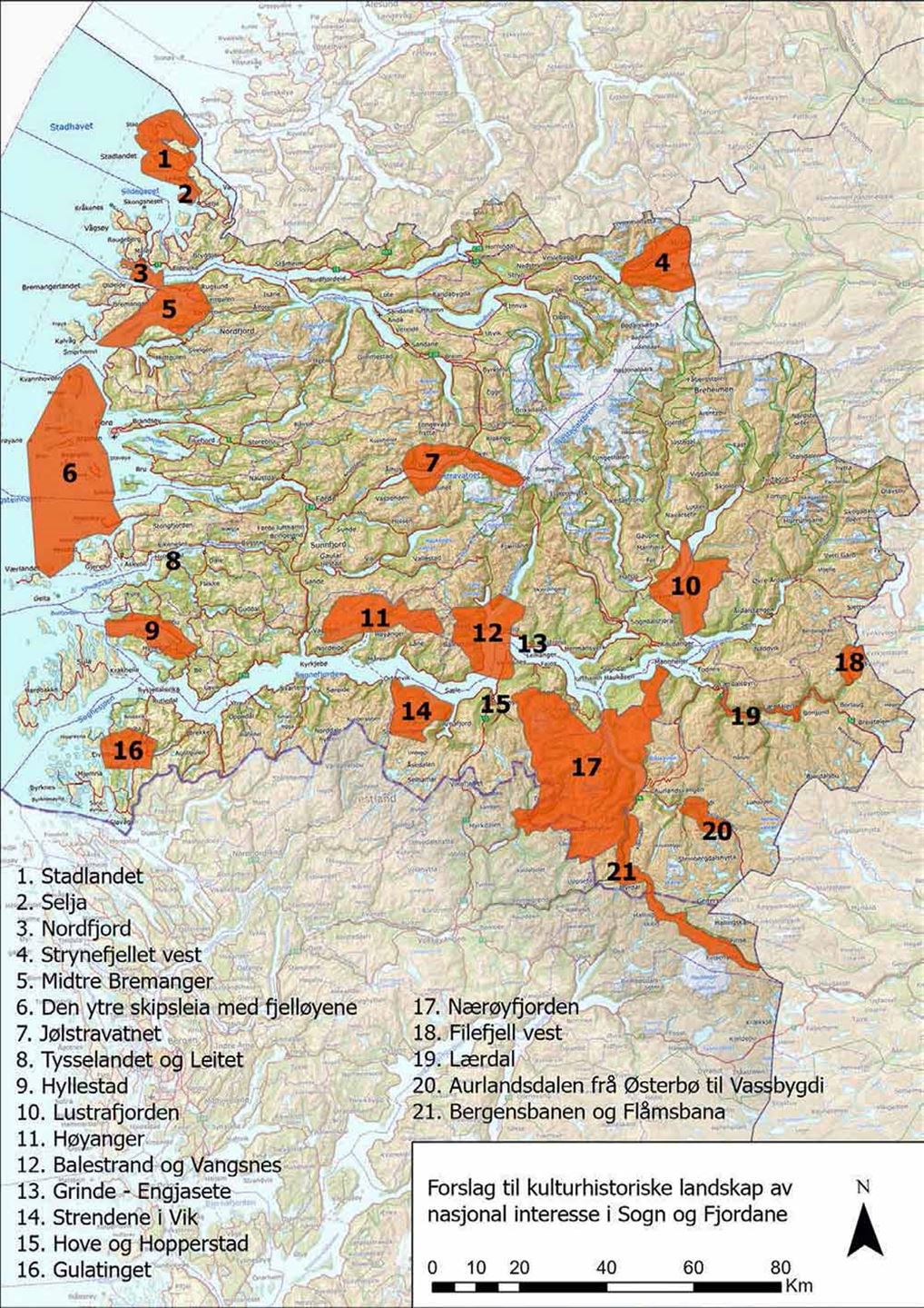 Kart Sogn og Fjordane