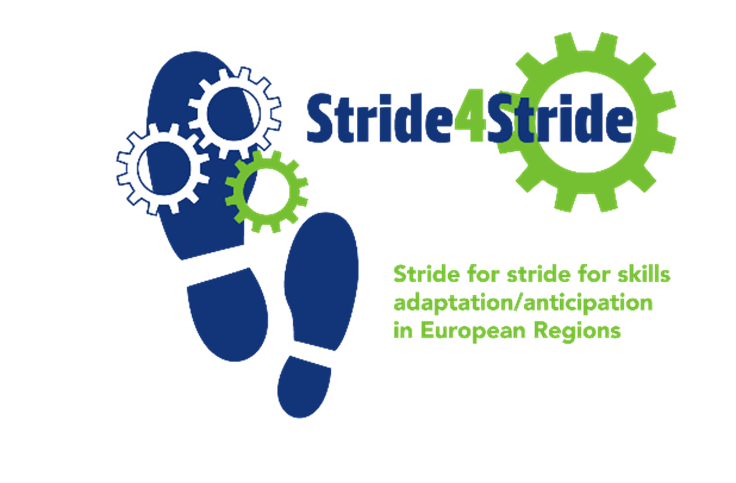 Logo for Stride4Stride-prosjektet. "Stride for stride for skills adaptation/anticipation in European regions"