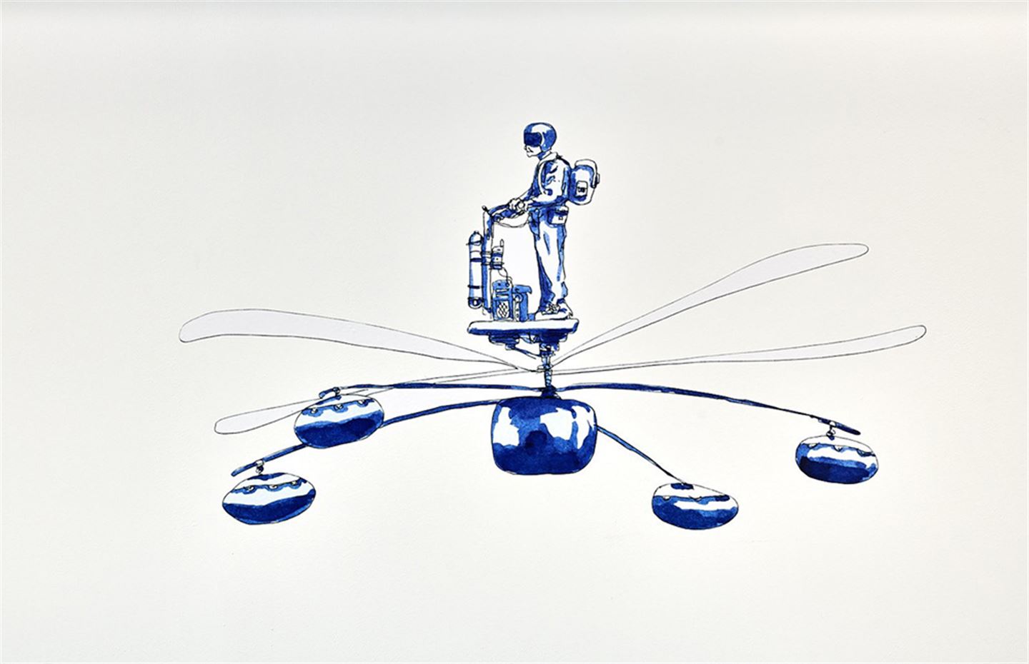 foto av kunstverket Oppdrift, som er montert i verkstadhallen for TIP ved Åsane vidaregåande skule