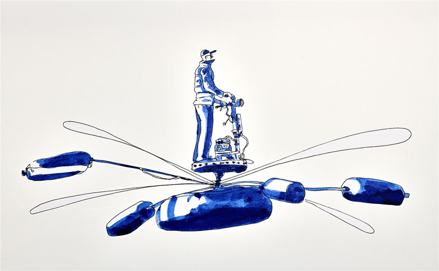 foto av kunstverket Oppdrift, som er montert i verkstadhallen for TIP ved Åsane vidaregåande skule