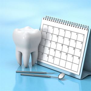 illustrasjon av tann og kalender 