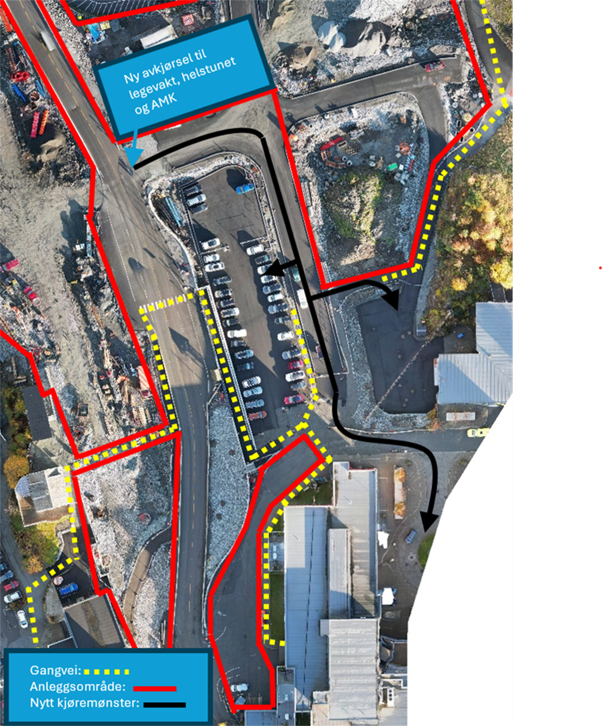 Skisse 1 – ny avkjørsel til Helsetunet, legevakt og AMK